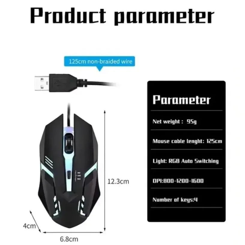 Souris de jeu à bouton lumineux coloré USB LED, souris filaire pour PC Gamer, ordinateur de bureau, ordinateur portable, souris ergonomique DPI1200 RGB - FATAONSouris de jeu à bouton lumineux coloré USB LED, souris filaire pour PC Gamer, ordinateur de bureau, ordinateur portable, souris ergonomique DPI1200 RGBProductivité & OrganisationFATAON