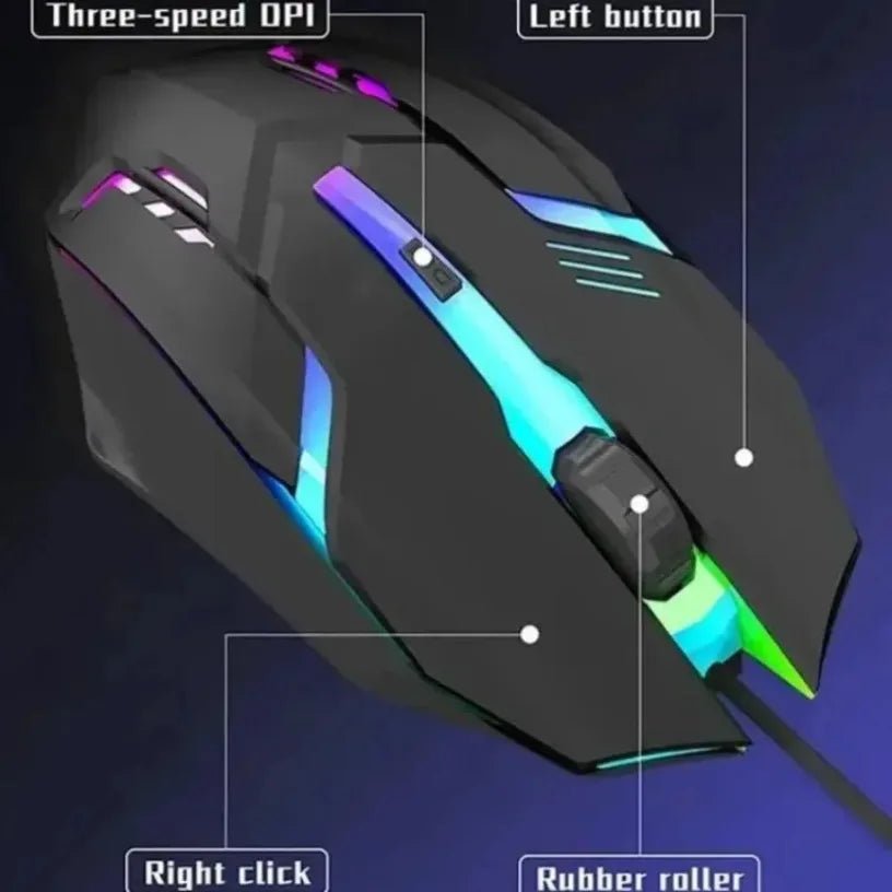 Souris de jeu à bouton lumineux coloré USB LED, souris filaire pour PC Gamer, ordinateur de bureau, ordinateur portable, souris ergonomique DPI1200 RGB - FATAONSouris de jeu à bouton lumineux coloré USB LED, souris filaire pour PC Gamer, ordinateur de bureau, ordinateur portable, souris ergonomique DPI1200 RGBProductivité & OrganisationFATAON