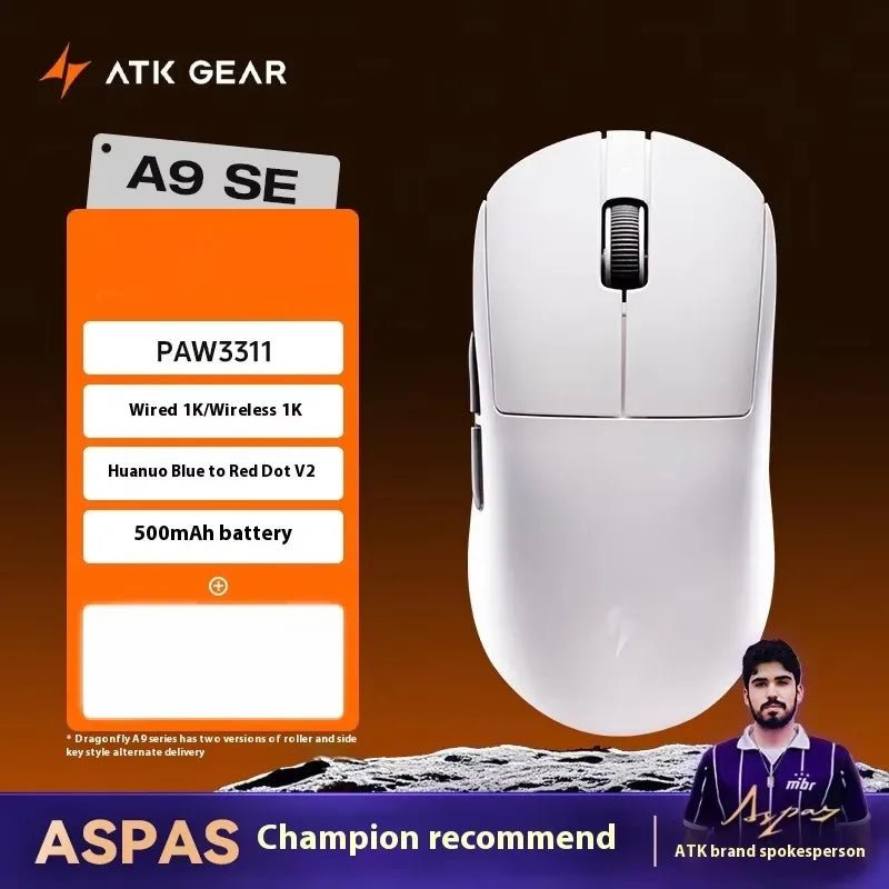 Souris de jeu sans fil ATK DragonFly A9 Air Ultimate PAW3950 Ultra 42000DPI 750IPS 8KHz RGB ergonomique pour Windows MacOs PC Cadeaux - FATAONSouris de jeu sans fil ATK DragonFly A9 Air Ultimate PAW3950 Ultra 42000DPI 750IPS 8KHz RGB ergonomique pour Windows MacOs PC CadeauxProductivité & OrganisationFATAON