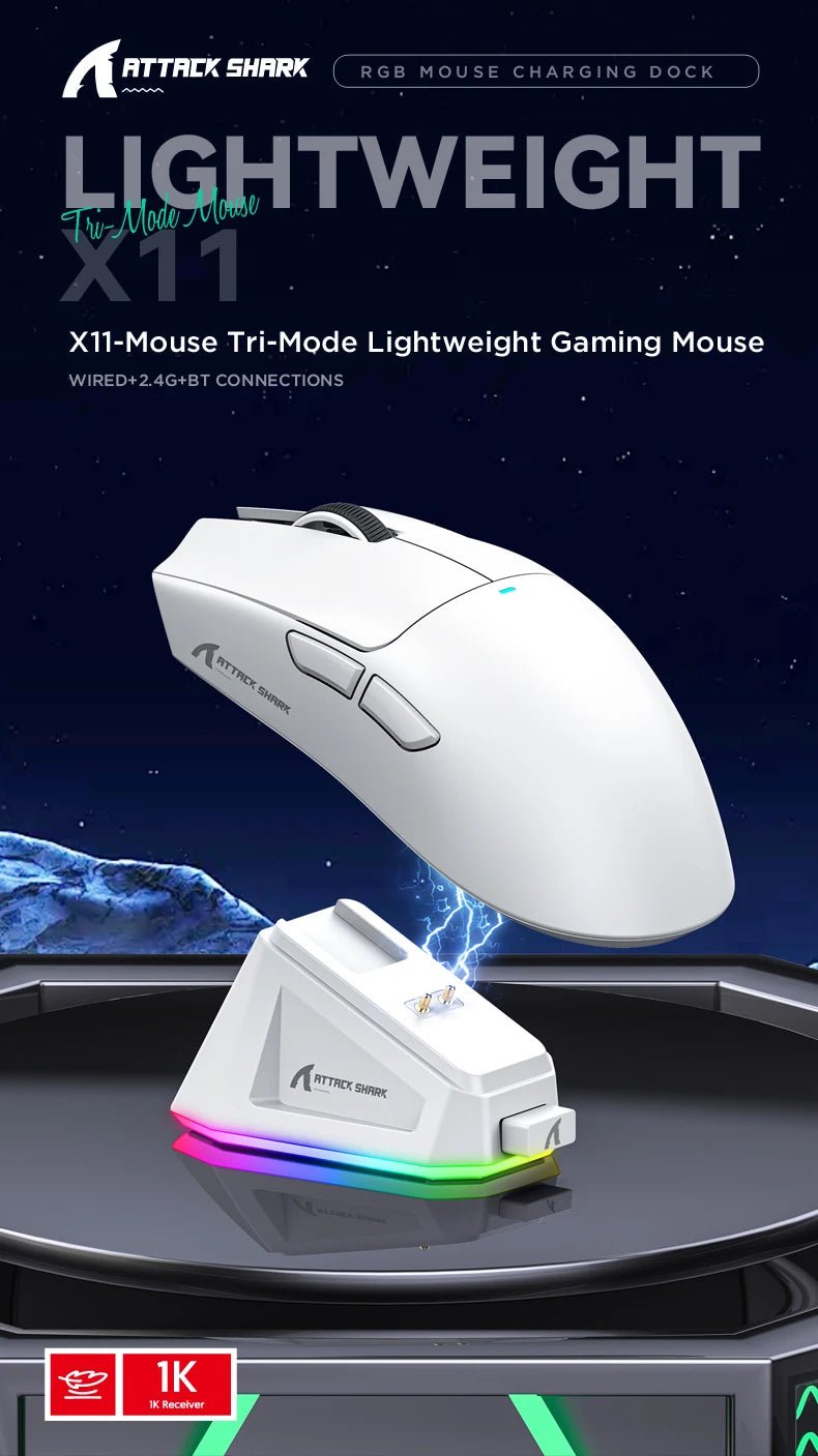 Souris de jeu sans fil ATTACK SHARK X11, capteur PAW3311, 22000 DPI, 3 modes, filaire, 2.4G BT, 280 mAh, souris rechargeable - FATAONSouris de jeu sans fil ATTACK SHARK X11, capteur PAW3311, 22000 DPI, 3 modes, filaire, 2.4G BT, 280 mAh, souris rechargeableProductivité & OrganisationFATAON