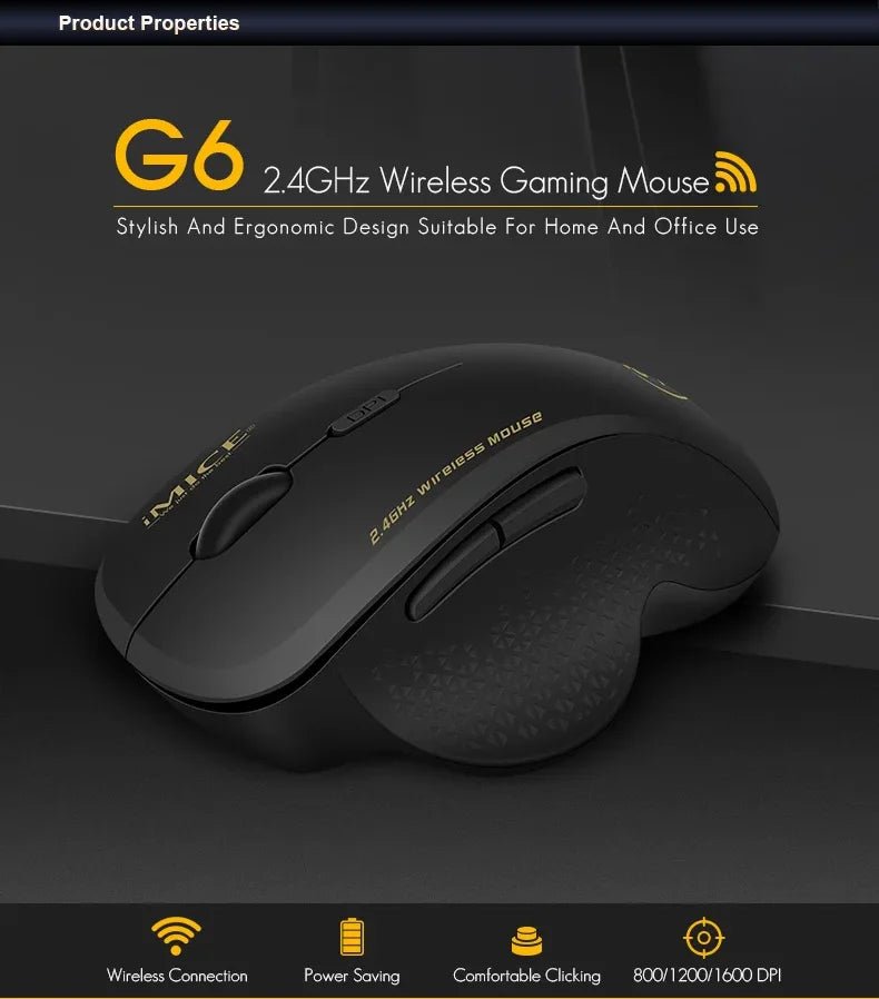 Souris sans fil NexusClick 2.4G à clic silencieux, 3 DPI réglables, 6 boutons, économie d'énergie, USB Plug and Play, pour ordinateur portable, bureau, jeux - FATAONSouris sans fil NexusClick 2.4G à clic silencieux, 3 DPI réglables, 6 boutons, économie d'énergie, USB Plug and Play, pour ordinateur portable, bureau, jeuxProductivité & OrganisationFATAON
