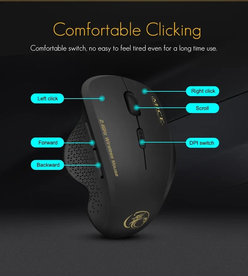 Souris sans fil NexusClick 2.4G à clic silencieux, 3 DPI réglables, 6 boutons, économie d'énergie, USB Plug and Play, pour ordinateur portable, bureau, jeux - FATAONSouris sans fil NexusClick 2.4G à clic silencieux, 3 DPI réglables, 6 boutons, économie d'énergie, USB Plug and Play, pour ordinateur portable, bureau, jeuxProductivité & OrganisationFATAON