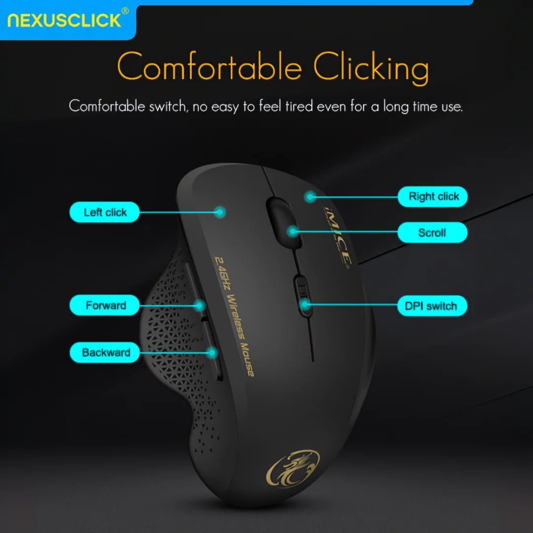 Souris sans fil NexusClick 2.4G à clic silencieux, 3 DPI réglables, 6 boutons, économie d'énergie, USB Plug and Play, pour ordinateur portable, bureau, jeux - FATAONSouris sans fil NexusClick 2.4G à clic silencieux, 3 DPI réglables, 6 boutons, économie d'énergie, USB Plug and Play, pour ordinateur portable, bureau, jeuxProductivité & OrganisationFATAON
