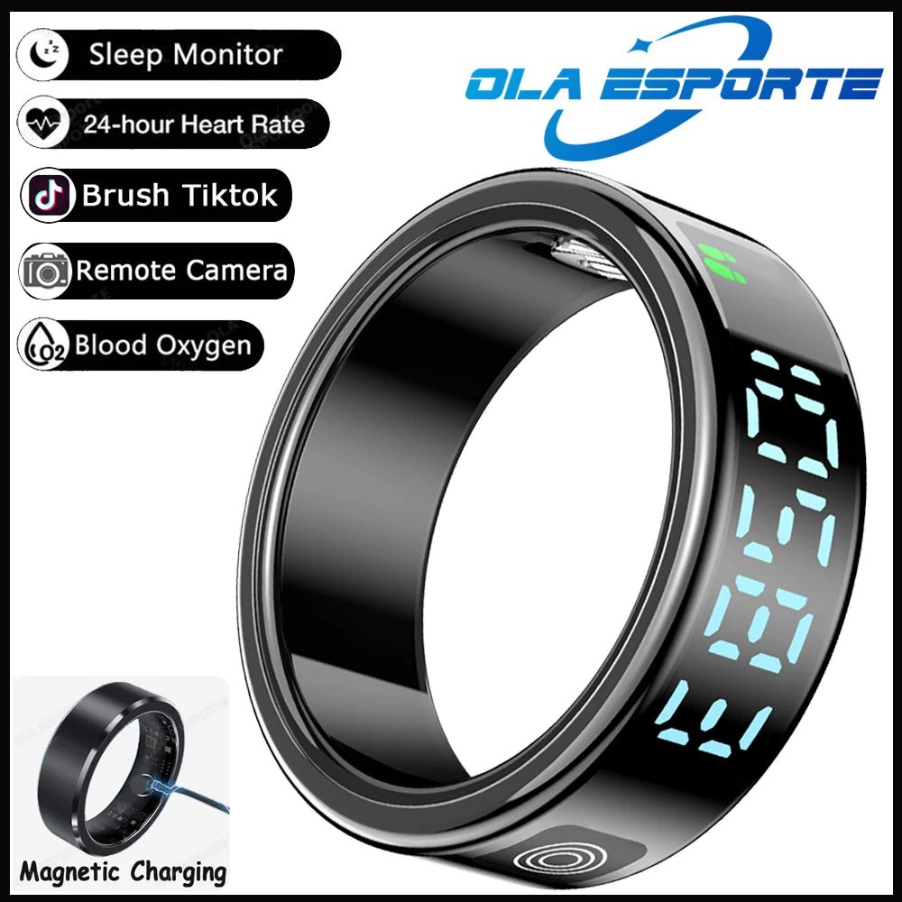SR08 anneau intelligent avec boîte de chargement pour hommes femmes écran d'affichage LED contrôle des gestes moniteur de santé 5ATM anneaux de sport étanches - FATAONSR08 anneau intelligent avec boîte de chargement pour hommes femmes écran d'affichage LED contrôle des gestes moniteur de santé 5ATM anneaux de sport étanchesTechnologie IntelligenteFATAON