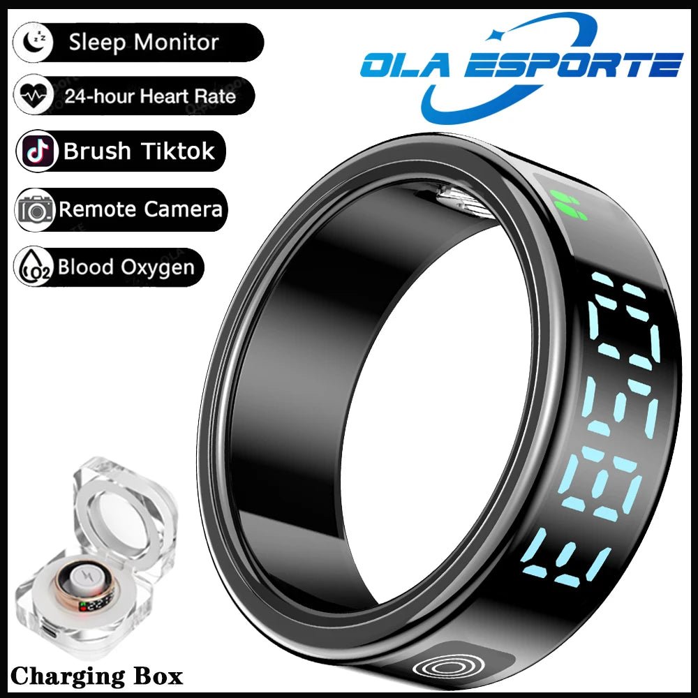 SR08 anneau intelligent avec boîte de chargement pour hommes femmes écran d'affichage LED contrôle des gestes moniteur de santé 5ATM anneaux de sport étanches - FATAONSR08 anneau intelligent avec boîte de chargement pour hommes femmes écran d'affichage LED contrôle des gestes moniteur de santé 5ATM anneaux de sport étanchesTechnologie IntelligenteFATAON