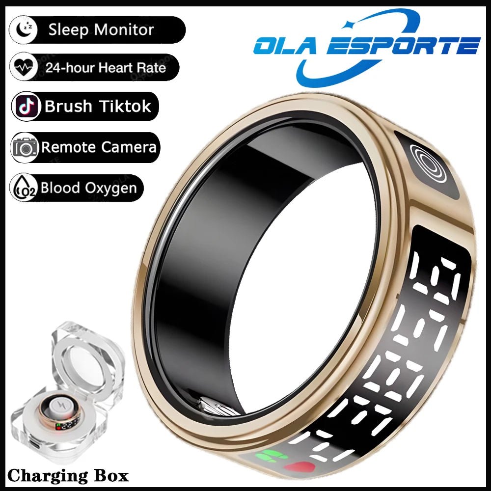 SR08 anneau intelligent avec boîte de chargement pour hommes femmes écran d'affichage LED contrôle des gestes moniteur de santé 5ATM anneaux de sport étanches - FATAONSR08 anneau intelligent avec boîte de chargement pour hommes femmes écran d'affichage LED contrôle des gestes moniteur de santé 5ATM anneaux de sport étanchesTechnologie IntelligenteFATAON