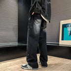 Star Embroidery Straight Casual Men Jeans Gothic Neutral New Wide Leg Loose Hip - Hop Fashion Youth Streetwear Denim Trousers Y2K - Fix & GoStar Embroidery Straight Casual Men Jeans Gothic Neutral New Wide Leg Loose Hip - Hop Fashion Youth Streetwear Denim Trousers Y2KFix & Go