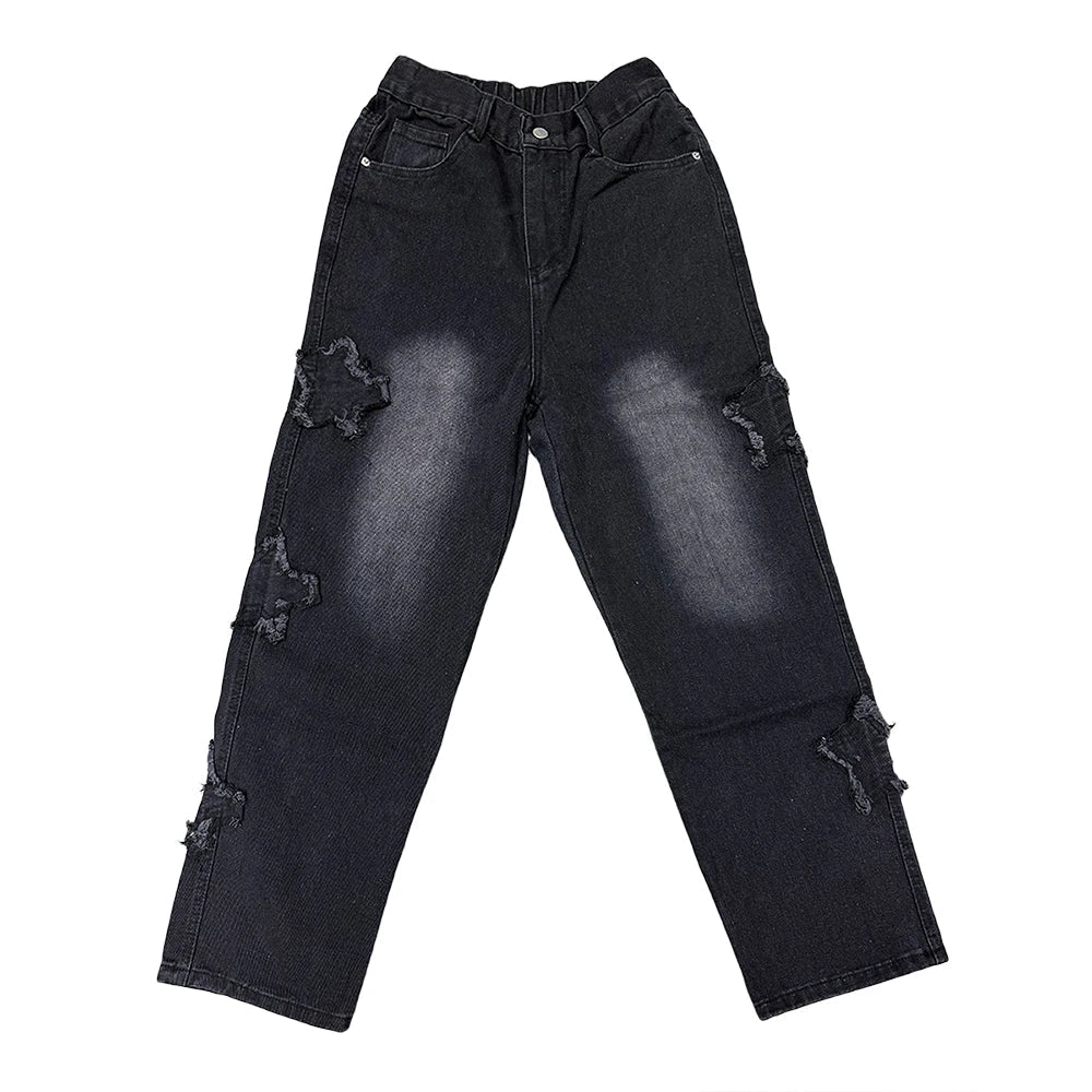 Star Embroidery Straight Casual Men Jeans Gothic Neutral New Wide Leg Loose Hip - Hop Fashion Youth Streetwear Denim Trousers Y2K - Fix & GoStar Embroidery Straight Casual Men Jeans Gothic Neutral New Wide Leg Loose Hip - Hop Fashion Youth Streetwear Denim Trousers Y2KFix & Go