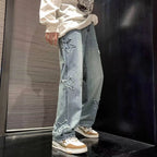 Star Embroidery Straight Casual Men Jeans Gothic Neutral New Wide Leg Loose Hip - Hop Fashion Youth Streetwear Denim Trousers Y2K - Fix & GoStar Embroidery Straight Casual Men Jeans Gothic Neutral New Wide Leg Loose Hip - Hop Fashion Youth Streetwear Denim Trousers Y2KFix & Go