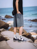 Star Pattern Denim Shorts Men's Summer 2026 New Retro All-match Straight Loose Casual Five-point Pants - FATAONStar Pattern Denim Shorts Men's Summer 2026 New Retro All-match Straight Loose Casual Five-point PantsMode HommeFATAON