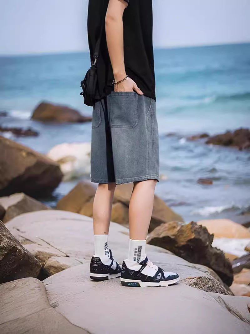 Star Pattern Denim Shorts Men's Summer 2026 New Retro All-match Straight Loose Casual Five-point Pants - FATAONStar Pattern Denim Shorts Men's Summer 2026 New Retro All-match Straight Loose Casual Five-point PantsMode HommeFATAON