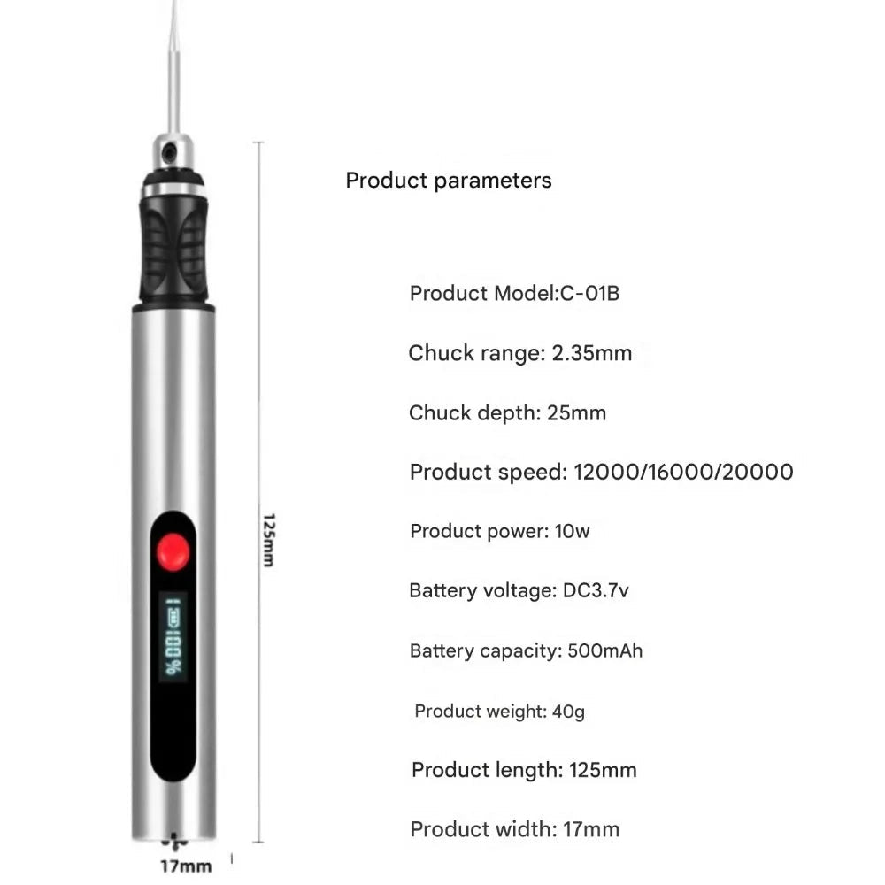 Stylo de gravure électrique multifonctionnel, outil 10W, Kit de Machine à polir, Kit de charge longue durée, accessoires, écran LCD - FATAONStylo de gravure électrique multifonctionnel, outil 10W, Kit de Machine à polir, Kit de charge longue durée, accessoires, écran LCDOutils & PerformanceFATAON