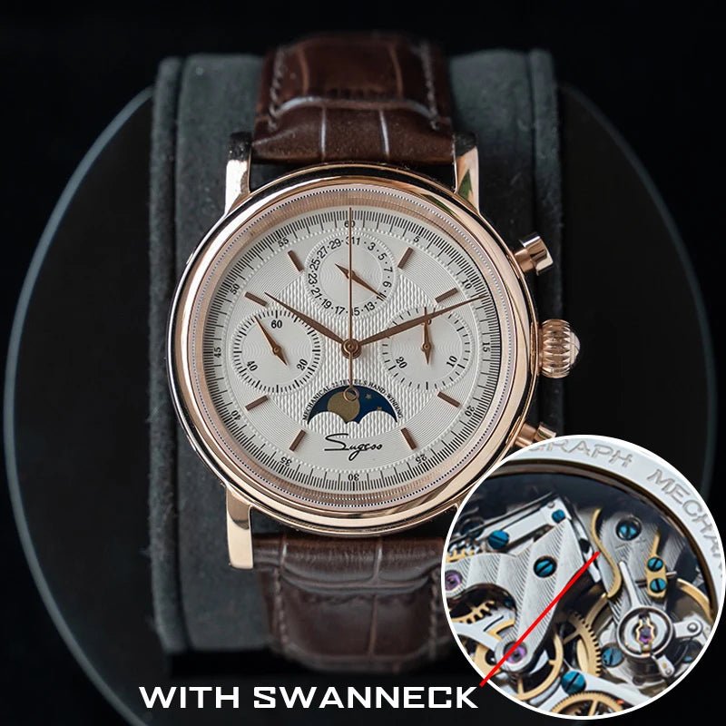 Sugess – montre-bracelet pour hommes, ST1908, mouvement à col de cygne, chronographe mécanique, véritable calendrier de phase de lune, cuir Vintage, nouveau 2026 - FATAONSugess – montre-bracelet pour hommes, ST1908, mouvement à col de cygne, chronographe mécanique, véritable calendrier de phase de lune, cuir Vintage, nouveau 2026Mode HommeFATAON