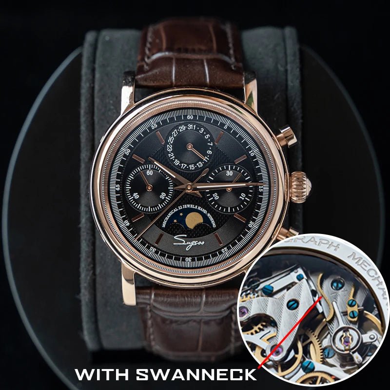 Sugess – montre-bracelet pour hommes, ST1908, mouvement à col de cygne, chronographe mécanique, véritable calendrier de phase de lune, cuir Vintage, nouveau 2026 - FATAONSugess – montre-bracelet pour hommes, ST1908, mouvement à col de cygne, chronographe mécanique, véritable calendrier de phase de lune, cuir Vintage, nouveau 2026Mode HommeFATAON