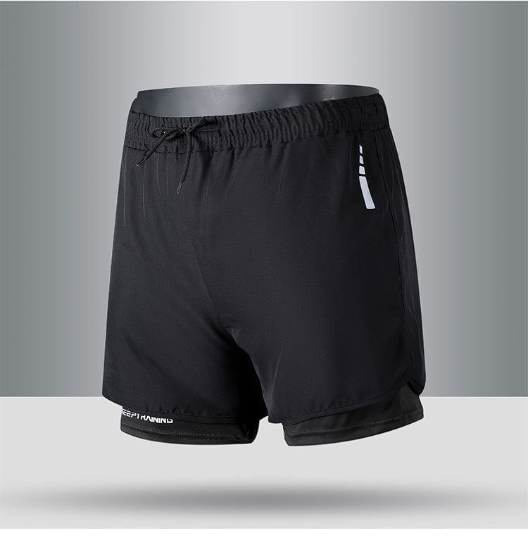 Summer American Sports Shorts Men's Basketball Training Tight Running Shorts Quick-drying Fake Two-piece But Knee Fitness Pants - FATAONSummer American Sports Shorts Men's Basketball Training Tight Running Shorts Quick-drying Fake Two-piece But Knee Fitness PantsMode HommeFATAON