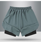 Summer American Sports Shorts Men's Basketball Training Tight Running Shorts Quick-drying Fake Two-piece But Knee Fitness Pants - FATAONSummer American Sports Shorts Men's Basketball Training Tight Running Shorts Quick-drying Fake Two-piece But Knee Fitness PantsMode HommeFATAON