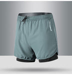 Summer American Sports Shorts Men's Basketball Training Tight Running Shorts Quick-drying Fake Two-piece But Knee Fitness Pants - FATAONSummer American Sports Shorts Men's Basketball Training Tight Running Shorts Quick-drying Fake Two-piece But Knee Fitness PantsMode HommeFATAON