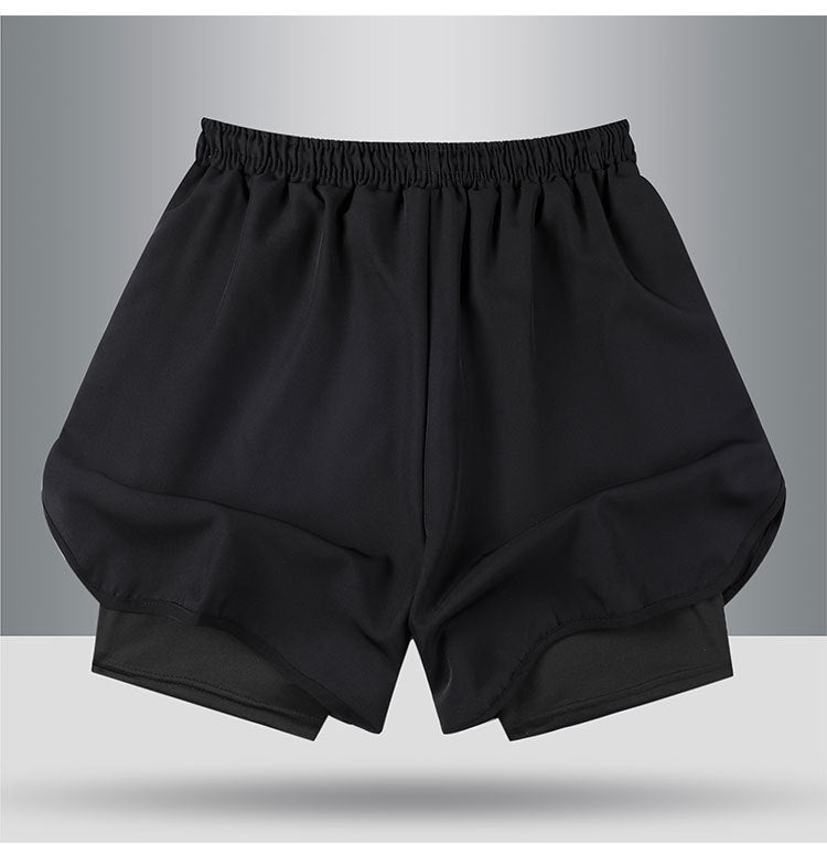 Summer American Sports Shorts Men's Basketball Training Tight Running Shorts Quick-drying Fake Two-piece But Knee Fitness Pants - FATAONSummer American Sports Shorts Men's Basketball Training Tight Running Shorts Quick-drying Fake Two-piece But Knee Fitness PantsMode HommeFATAON