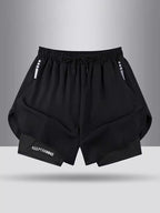 Summer American Sports Shorts Men's Basketball Training Tight Running Shorts Quick-drying Fake Two-piece But Knee Fitness Pants - FATAONSummer American Sports Shorts Men's Basketball Training Tight Running Shorts Quick-drying Fake Two-piece But Knee Fitness PantsMode HommeFATAON