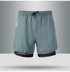 Summer American Sports Shorts Men's Basketball Training Tight Running Shorts Quick-drying Fake Two-piece But Knee Fitness Pants - FATAONSummer American Sports Shorts Men's Basketball Training Tight Running Shorts Quick-drying Fake Two-piece But Knee Fitness PantsMode HommeFATAON