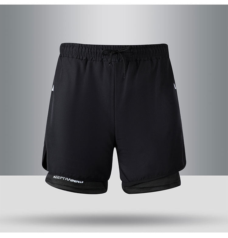Summer American Sports Shorts Men's Basketball Training Tight Running Shorts Quick-drying Fake Two-piece But Knee Fitness Pants - FATAONSummer American Sports Shorts Men's Basketball Training Tight Running Shorts Quick-drying Fake Two-piece But Knee Fitness PantsMode HommeFATAON