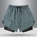 Summer American Sports Shorts Men's Basketball Training Tight Running Shorts Quick-drying Fake Two-piece But Knee Fitness Pants - FATAONSummer American Sports Shorts Men's Basketball Training Tight Running Shorts Quick-drying Fake Two-piece But Knee Fitness PantsMode HommeFATAON