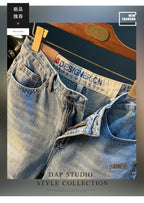 Summer Casual Shorts Men's plus size Light Color Five-point Jeans Trendy Embroidered High-end Men's Straight Pants - FATAONSummer Casual Shorts Men's plus size Light Color Five-point Jeans Trendy Embroidered High-end Men's Straight PantsMode HommeFATAON