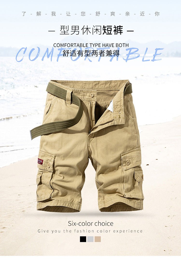 Summer Men's Fashionable Multi-Pocket Workwear Shorts Thin Casual Fashion 95555 Cross-Border for Amazon - FATAONSummer Men's Fashionable Multi-Pocket Workwear Shorts Thin Casual Fashion 95555 Cross-Border for AmazonMode HommeFATAON