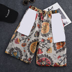 Summer new cotton and linen printed five-point men's beach pants casual sports loose plus size shorts men's thin fashion - FATAONSummer new cotton and linen printed five-point men's beach pants casual sports loose plus size shorts men's thin fashionMode HommeFATAON