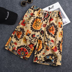 Summer new cotton and linen printed five-point men's beach pants casual sports loose plus size shorts men's thin fashion - FATAONSummer new cotton and linen printed five-point men's beach pants casual sports loose plus size shorts men's thin fashionMode HommeFATAON