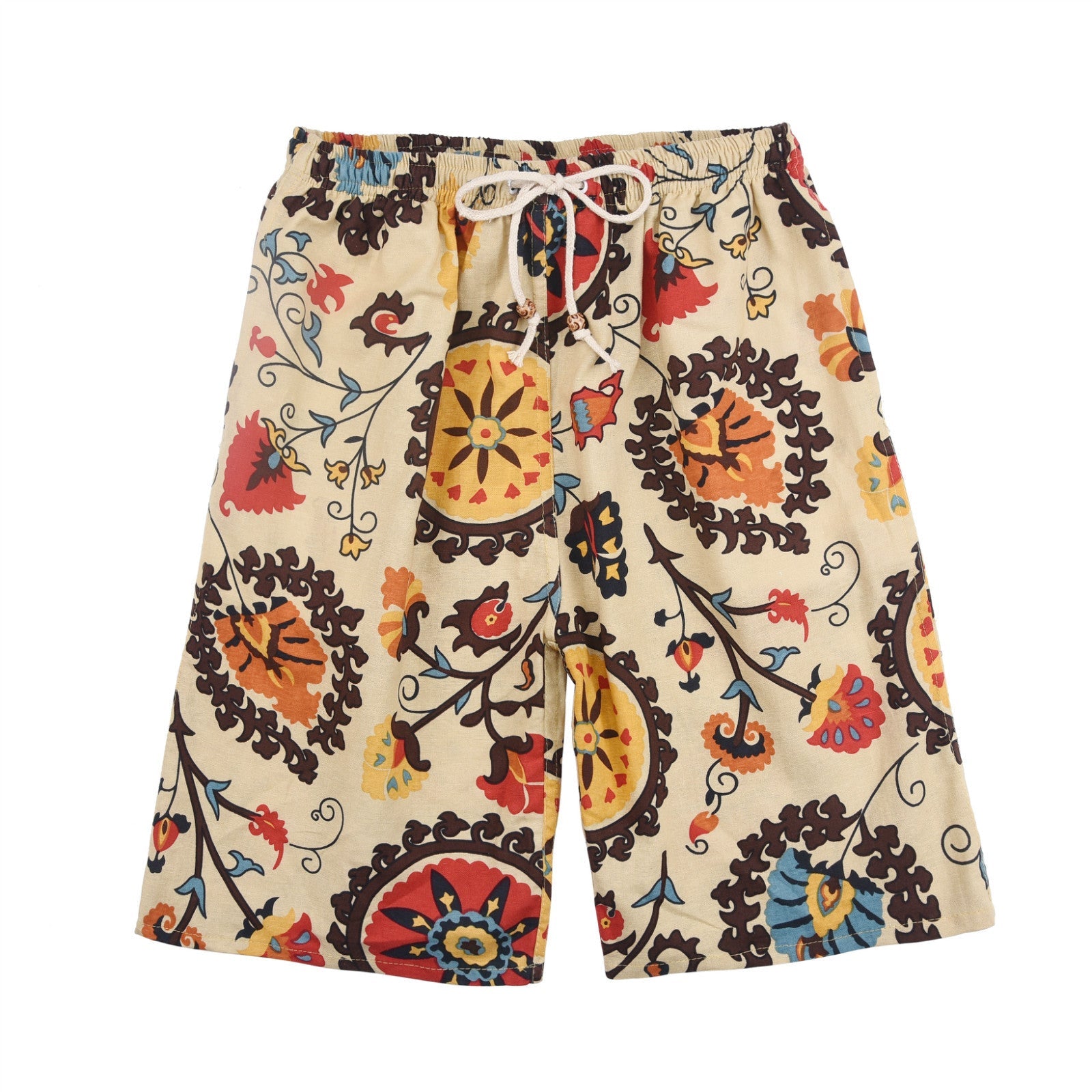 Summer new cotton and linen printed five-point men's beach pants casual sports loose plus size shorts men's thin fashion - FATAONSummer new cotton and linen printed five-point men's beach pants casual sports loose plus size shorts men's thin fashionMode HommeFATAON