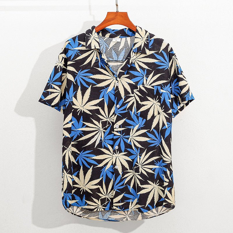 Summer new cotton and linen printed five-point men's beach pants casual sports loose plus size shorts men's thin fashion - FATAONSummer new cotton and linen printed five-point men's beach pants casual sports loose plus size shorts men's thin fashionMode HommeFATAON