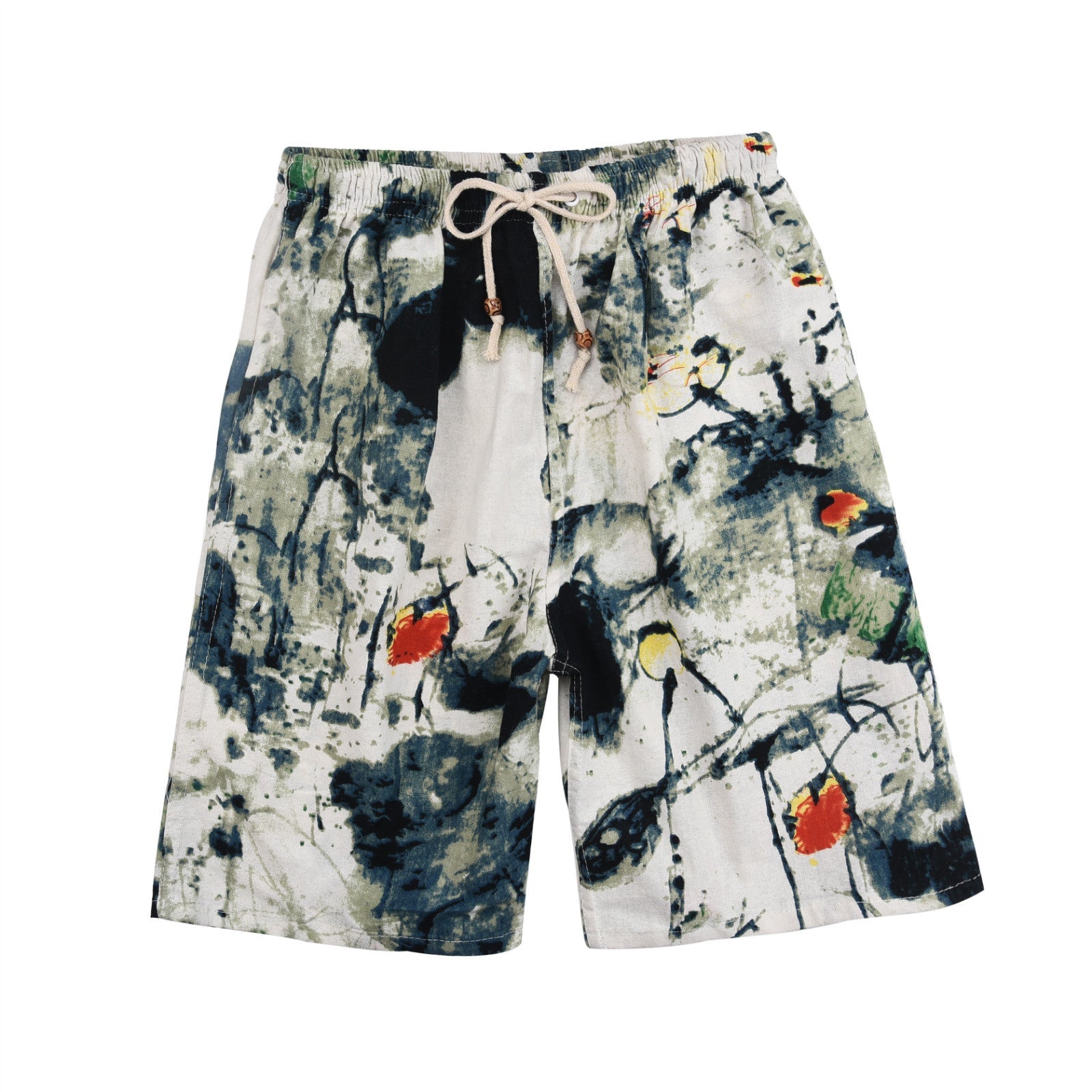 Summer new cotton and linen printed five-point men's beach pants casual sports loose plus size shorts men's thin fashion - FATAONSummer new cotton and linen printed five-point men's beach pants casual sports loose plus size shorts men's thin fashionMode HommeFATAON