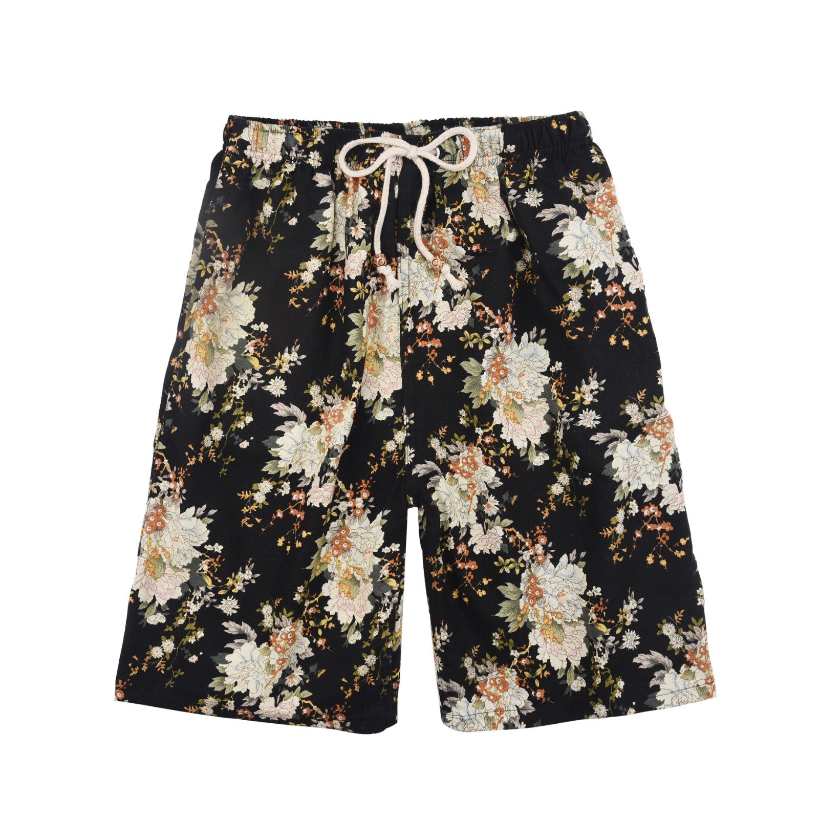 Summer new cotton and linen printed five-point men's beach pants casual sports loose plus size shorts men's thin fashion - FATAONSummer new cotton and linen printed five-point men's beach pants casual sports loose plus size shorts men's thin fashionMode HommeFATAON