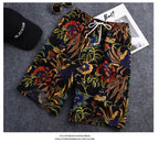 Summer new cotton and linen printed five-point men's beach pants casual sports loose plus size shorts men's thin fashion - FATAONSummer new cotton and linen printed five-point men's beach pants casual sports loose plus size shorts men's thin fashionMode HommeFATAON
