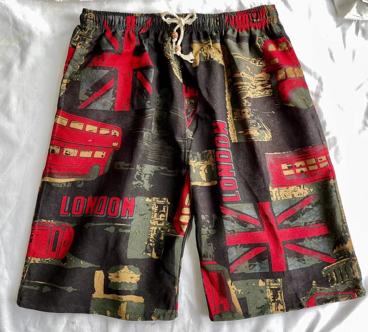 Summer new cotton and linen printed five-point men's beach pants casual sports loose plus size shorts men's thin fashion - FATAONSummer new cotton and linen printed five-point men's beach pants casual sports loose plus size shorts men's thin fashionMode HommeFATAON