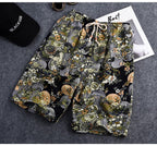 Summer new cotton and linen printed five-point men's beach pants casual sports loose plus size shorts men's thin fashion - FATAONSummer new cotton and linen printed five-point men's beach pants casual sports loose plus size shorts men's thin fashionMode HommeFATAON