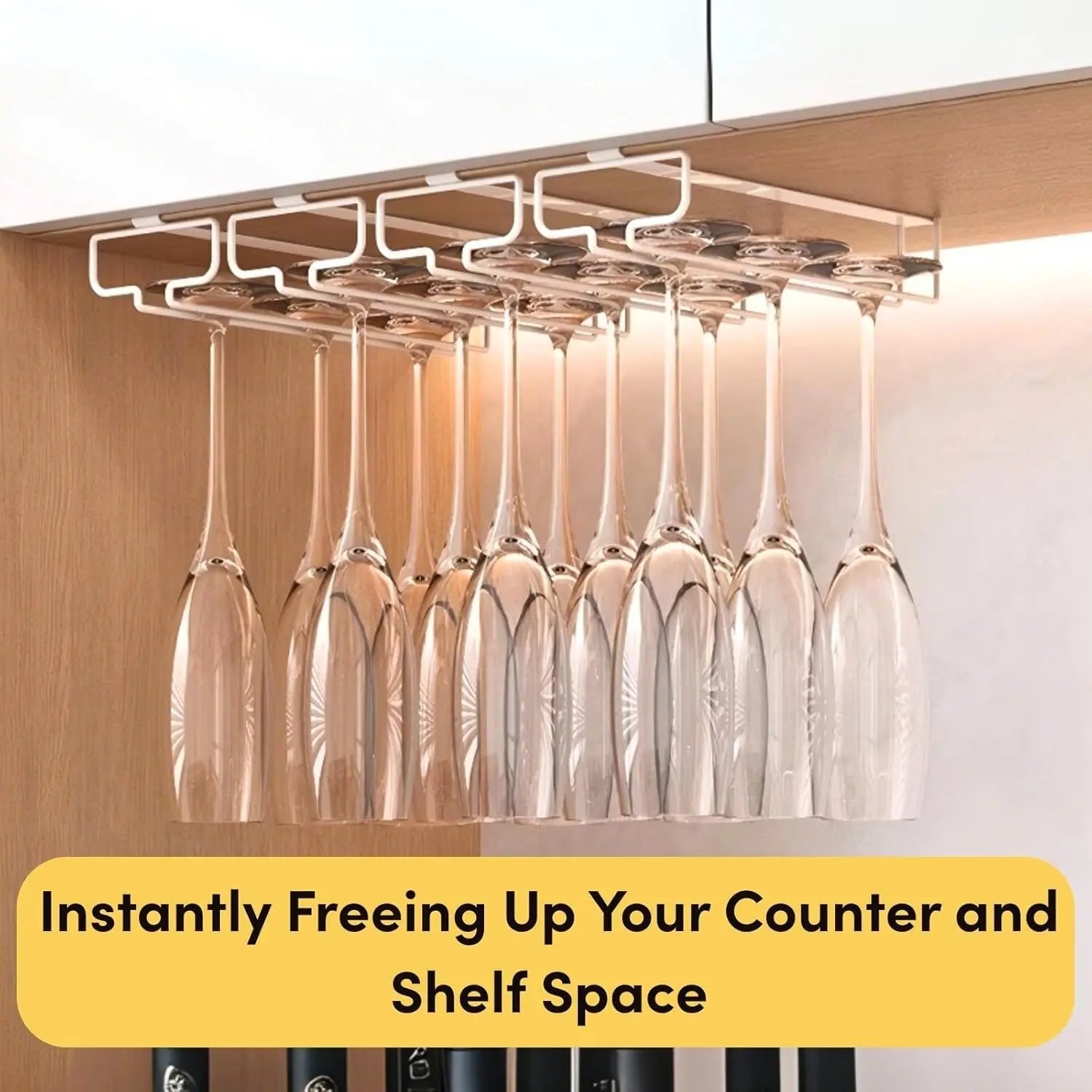 Support à verres à vin suspendu sous l'armoire de cuisine sans perçage, rangement pour verres, organiseur multifonction pour bars et restaurants - FATAONSupport à verres à vin suspendu sous l'armoire de cuisine sans perçage, rangement pour verres, organiseur multifonction pour bars et restaurantsSolutions MaisonFATAON