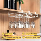 Support à verres à vin suspendu sous l'armoire de cuisine sans perçage, rangement pour verres, organiseur multifonction pour bars et restaurants - FATAONSupport à verres à vin suspendu sous l'armoire de cuisine sans perçage, rangement pour verres, organiseur multifonction pour bars et restaurantsSolutions MaisonFATAON