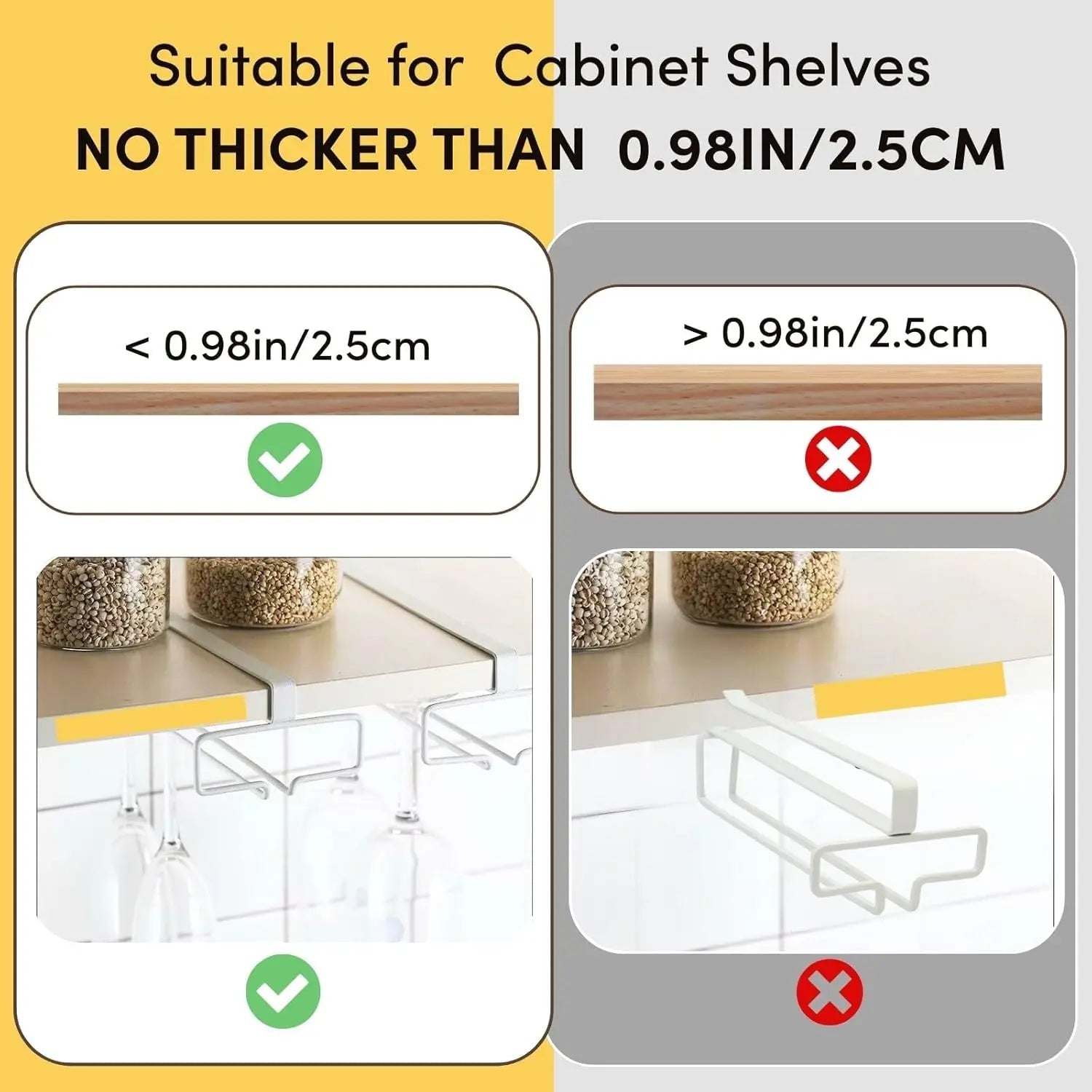 Support à verres à vin suspendu sous l'armoire de cuisine sans perçage, rangement pour verres, organiseur multifonction pour bars et restaurants - FATAONSupport à verres à vin suspendu sous l'armoire de cuisine sans perçage, rangement pour verres, organiseur multifonction pour bars et restaurantsSolutions MaisonFATAON