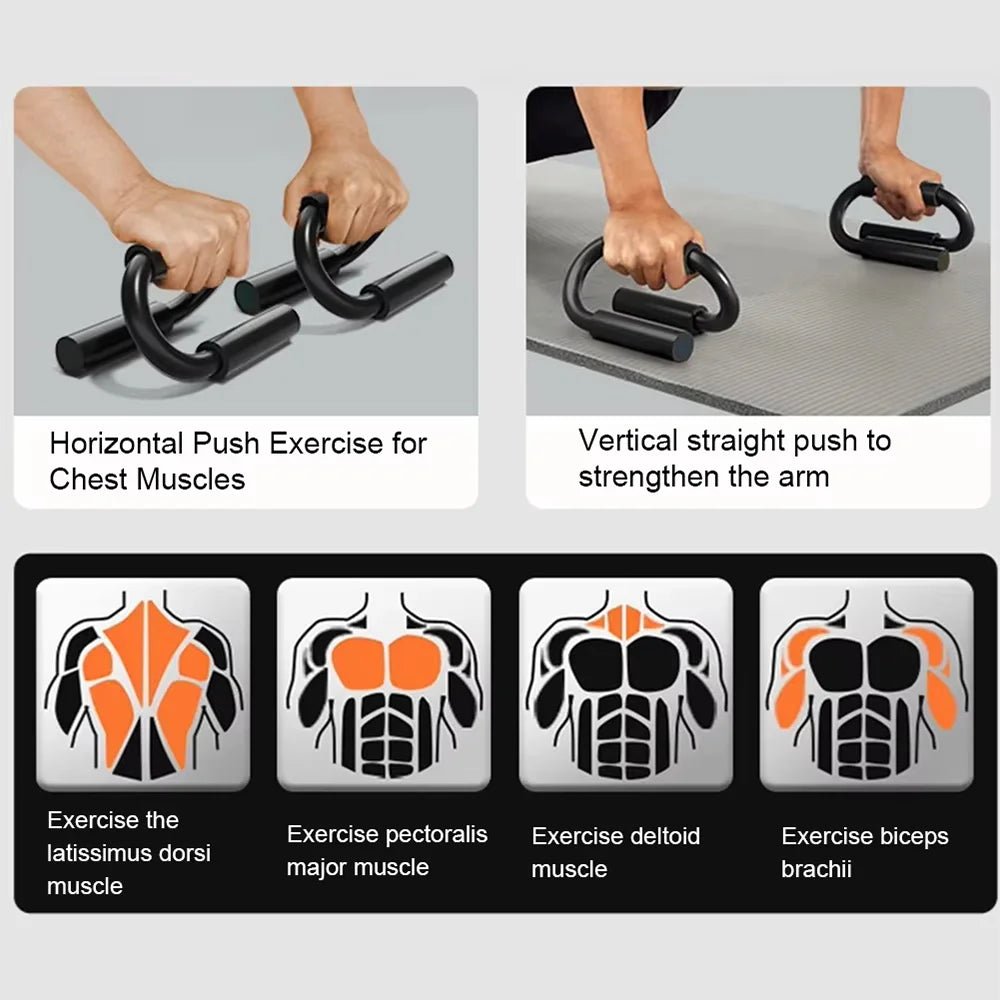 Support de push up de type S, poignée en mousse antidérapante, tuyau en acier épais, équipement de fitness domestique, équipement d'entraînement musculaire pectoral - FATAONSupport de push up de type S, poignée en mousse antidérapante, tuyau en acier épais, équipement de fitness domestique, équipement d'entraînement musculaire pectoralFitness & SportFATAON