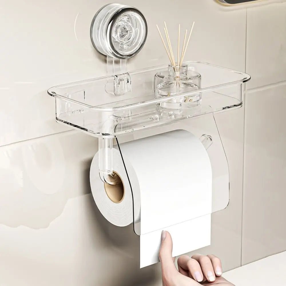 Support mural à ventouse pour mouchoirs, réutilisable, sans perçage, support de rangement pour salle de bain, en PET+ABS, stable, pour papier toilette, bureau - FATAONSupport mural à ventouse pour mouchoirs, réutilisable, sans perçage, support de rangement pour salle de bain, en PET+ABS, stable, pour papier toilette, bureauSolutions MaisonFATAON