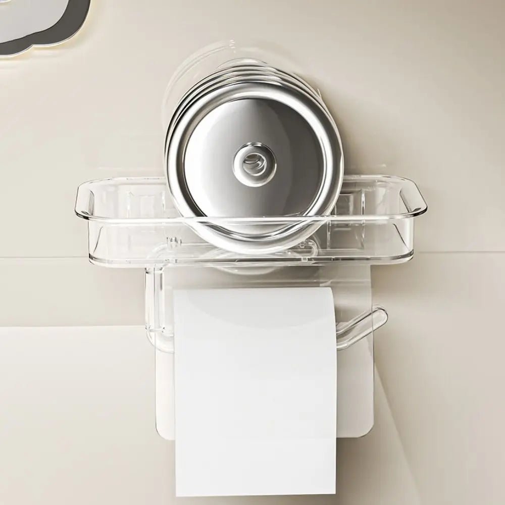 Support mural à ventouse pour mouchoirs, réutilisable, sans perçage, support de rangement pour salle de bain, en PET+ABS, stable, pour papier toilette, bureau - FATAONSupport mural à ventouse pour mouchoirs, réutilisable, sans perçage, support de rangement pour salle de bain, en PET+ABS, stable, pour papier toilette, bureauSolutions MaisonFATAON