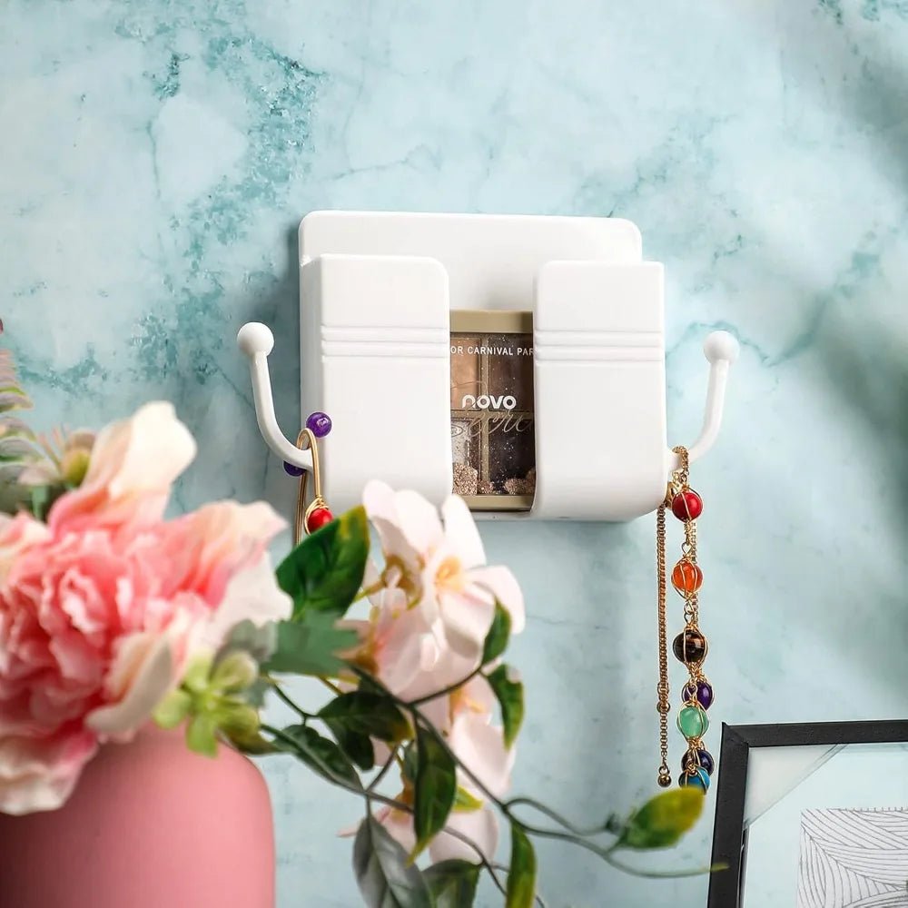 Support mural adhésif pour téléphone avec crochets, boîte de rangement pour téléphone portable, télécommande, boîte de rangement pour chambre à coucher, outils de cuisine - FATAONSupport mural adhésif pour téléphone avec crochets, boîte de rangement pour téléphone portable, télécommande, boîte de rangement pour chambre à coucher, outils de cuisineSolutions MaisonFATAON