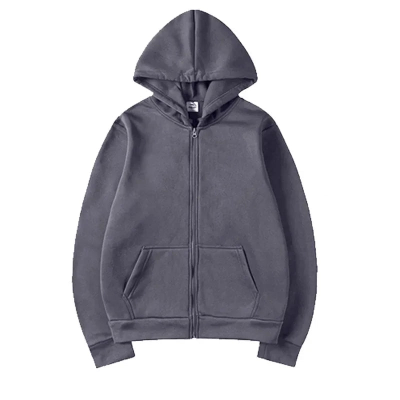 Surdimensionné sweat à capuche pour femme décontracté solide fermeture éclair sweat à capuche Harajuku coréen lâche Couple veste à capuche manteau Streetwear - FATAONSurdimensionné sweat à capuche pour femme décontracté solide fermeture éclair sweat à capuche Harajuku coréen lâche Couple veste à capuche manteau StreetwearMode HommeFATAON