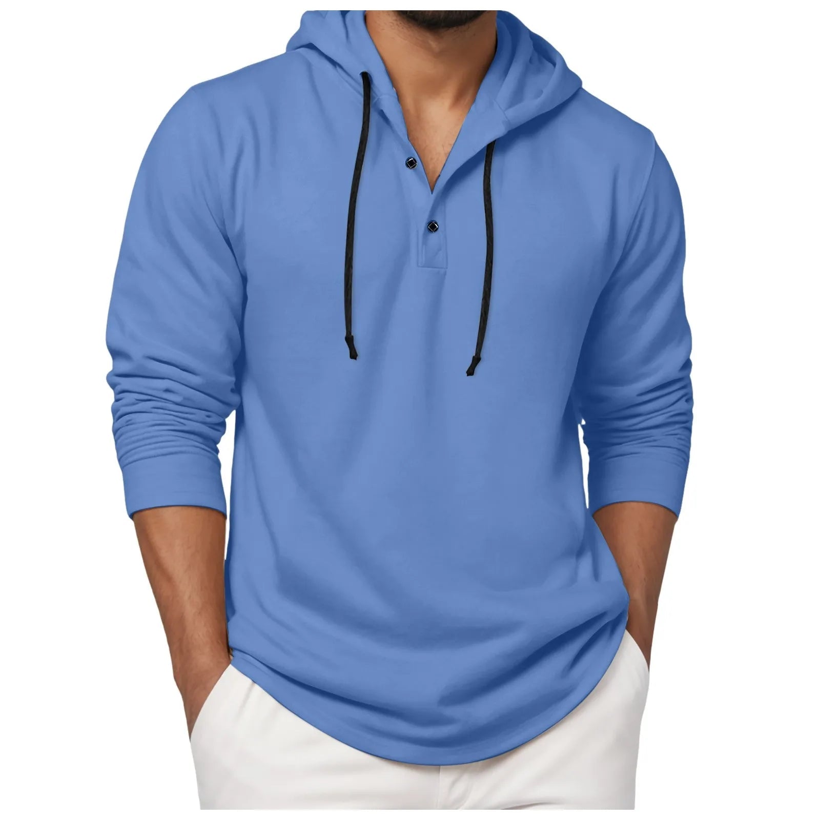 Sweat à capuche à manches longues pour hommes, chemise à boutons, décontractée, plage, Yoga, surdimensionné, chemises décontractées pour hommes, ample - FATAONSweat à capuche à manches longues pour hommes, chemise à boutons, décontractée, plage, Yoga, surdimensionné, chemises décontractées pour hommes, ampleMode HommeFATAON