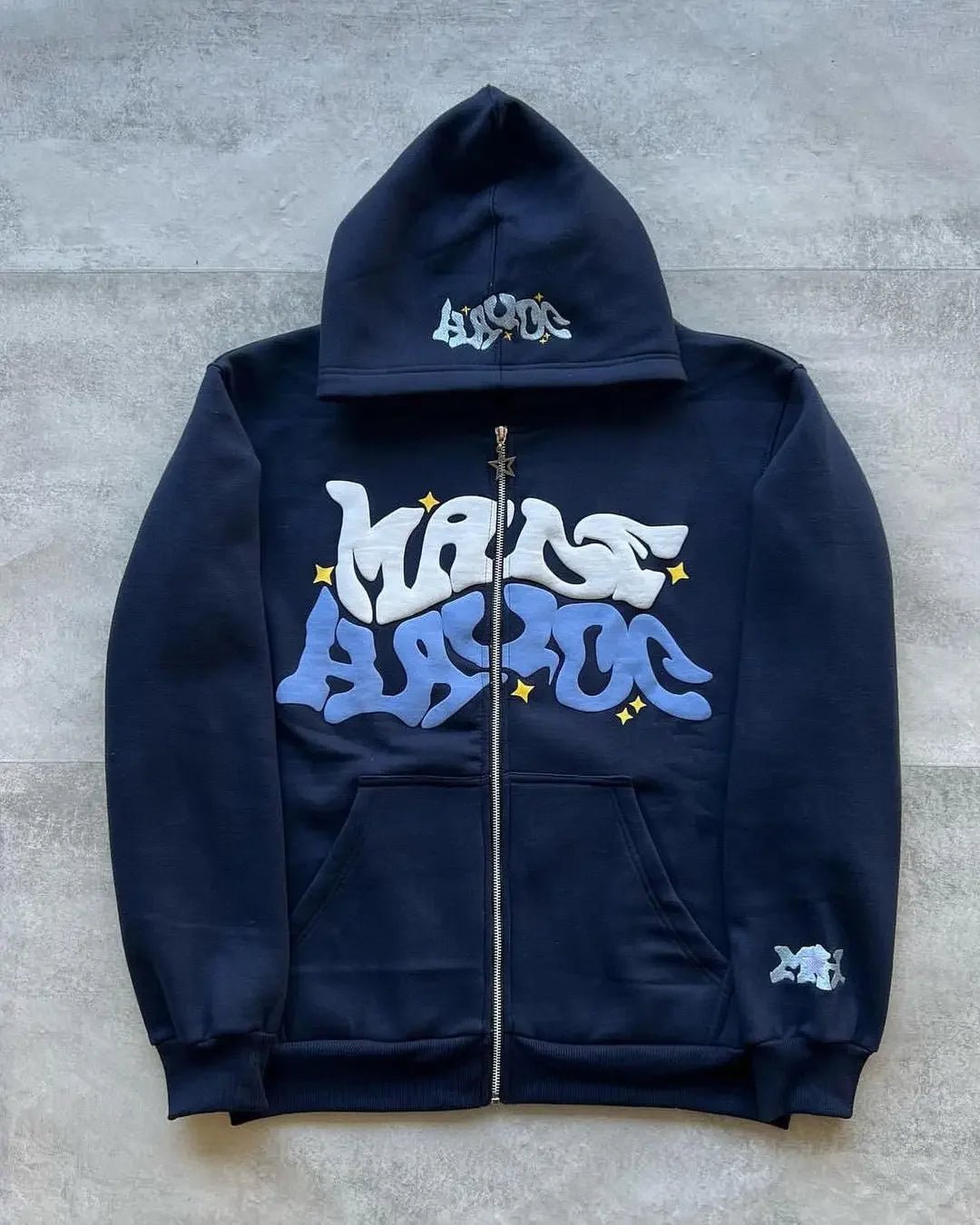 Sweat à capuche avec fermeture éclair pour femmes et hommes, rétro américain, étoile et lettres imprimées, Section printemps-automne Y2K, veste Cardigan de marque à la mode paresseuse - FATAONSweat à capuche avec fermeture éclair pour femmes et hommes, rétro américain, étoile et lettres imprimées, Section printemps-automne Y2K, veste Cardigan de marque à la mode paresseuseMode HommeFATAON