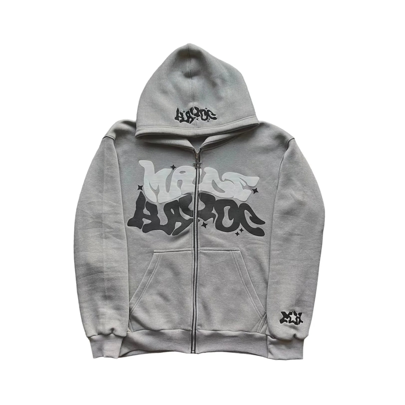 Sweat à capuche avec fermeture éclair pour femmes et hommes, rétro américain, étoile et lettres imprimées, Section printemps-automne Y2K, veste Cardigan de marque à la mode paresseuse - FATAONSweat à capuche avec fermeture éclair pour femmes et hommes, rétro américain, étoile et lettres imprimées, Section printemps-automne Y2K, veste Cardigan de marque à la mode paresseuseMode HommeFATAON