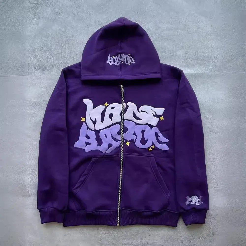 Sweat-shirt à capuche avec fermeture éclair et lettres américaines rétro, adapté aux hommes et aux femmes portant une veste Y2K, cardigan automne/hiver - FATAONSweat-shirt à capuche avec fermeture éclair et lettres américaines rétro, adapté aux hommes et aux femmes portant une veste Y2K, cardigan automne/hiverMode HommeFATAON