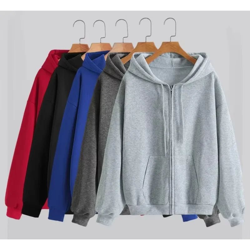 Sweat-shirt à capuche en polaire pour femmes, fermeture éclair, sport, course à pied, mode femme, classique, décontracté, vestes à fermeture éclair, Y2k, Hip Hop, Streetwear, 2026 - FATAONSweat-shirt à capuche en polaire pour femmes, fermeture éclair, sport, course à pied, mode femme, classique, décontracté, vestes à fermeture éclair, Y2k, Hip Hop, Streetwear, 2026Mode HommeFATAON